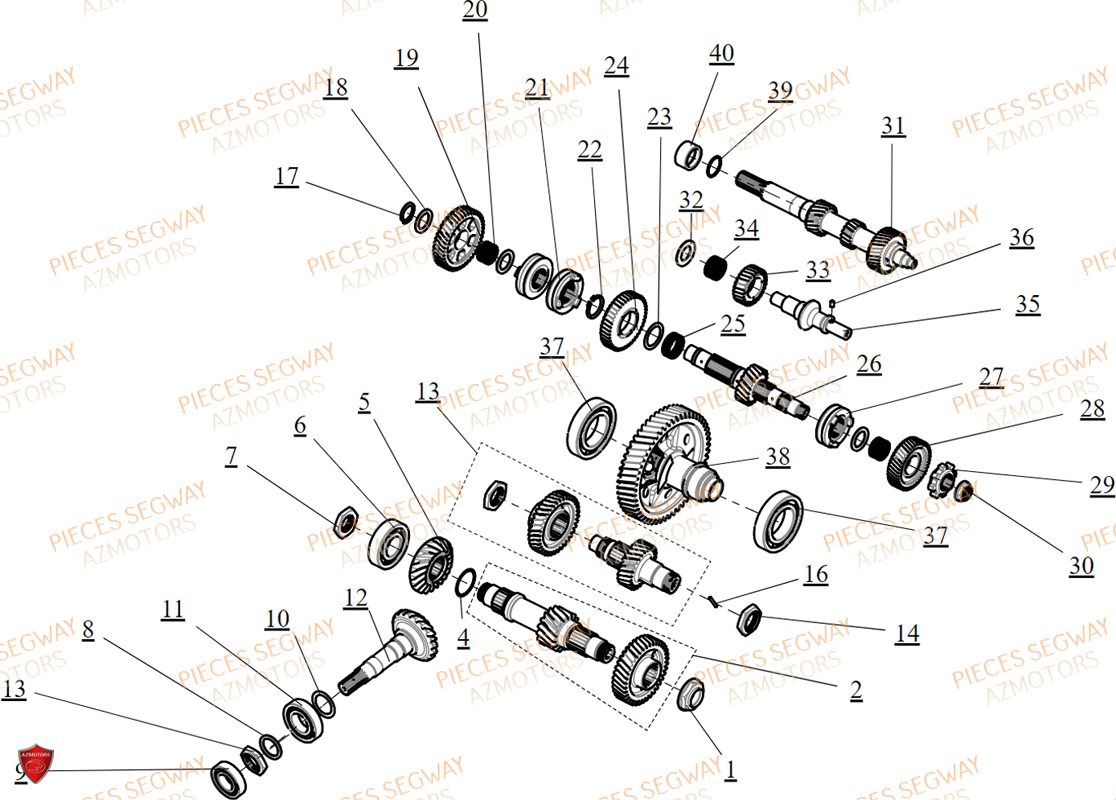 Transmission SEGWAY Pièces BUGGY VILLAIN SX10E