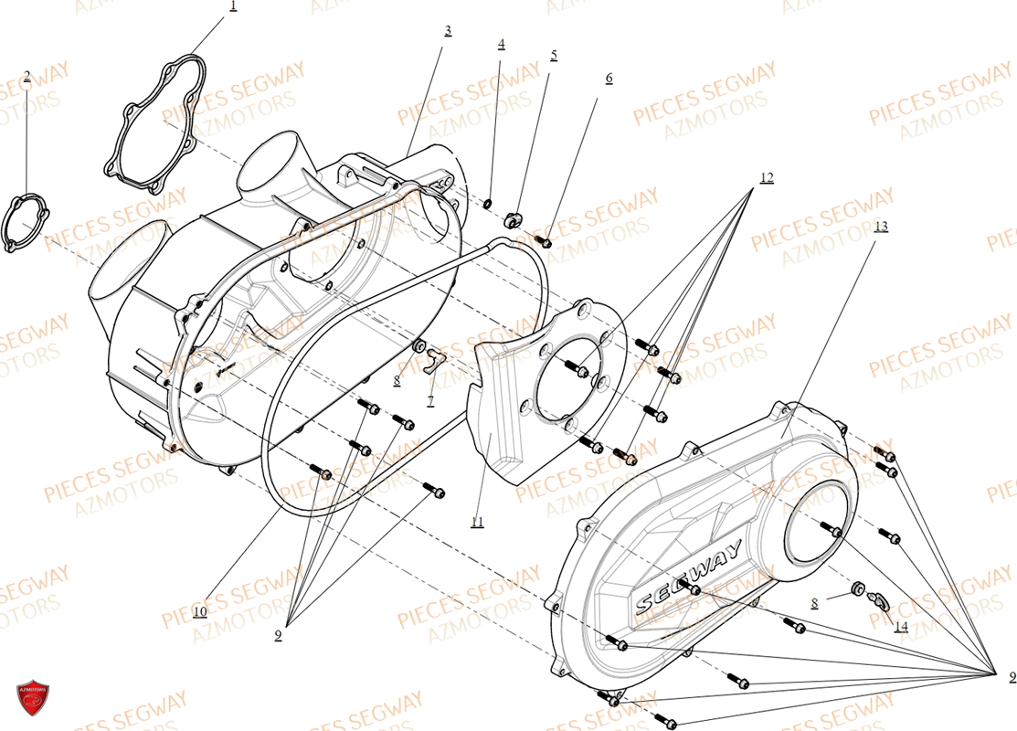 Caches Variateur SEGWAY Pièces BUGGY VILLAIN SX10WX