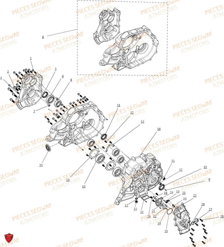 Carters Boite De Vitesses SEGWAY Pièces BUGGY VILLAIN SX10WX