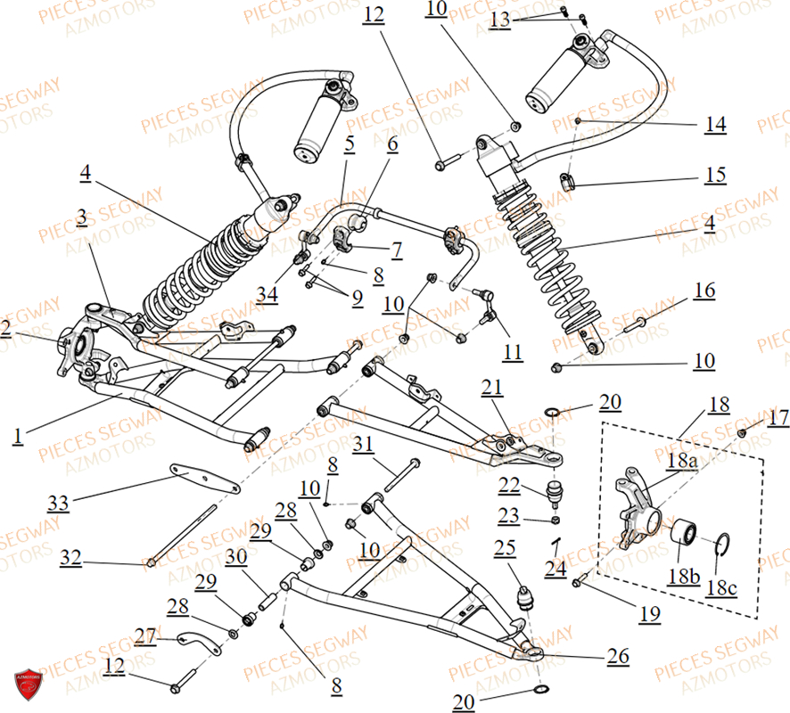 SUSPENSION AVANT SEGWAY SX10WX