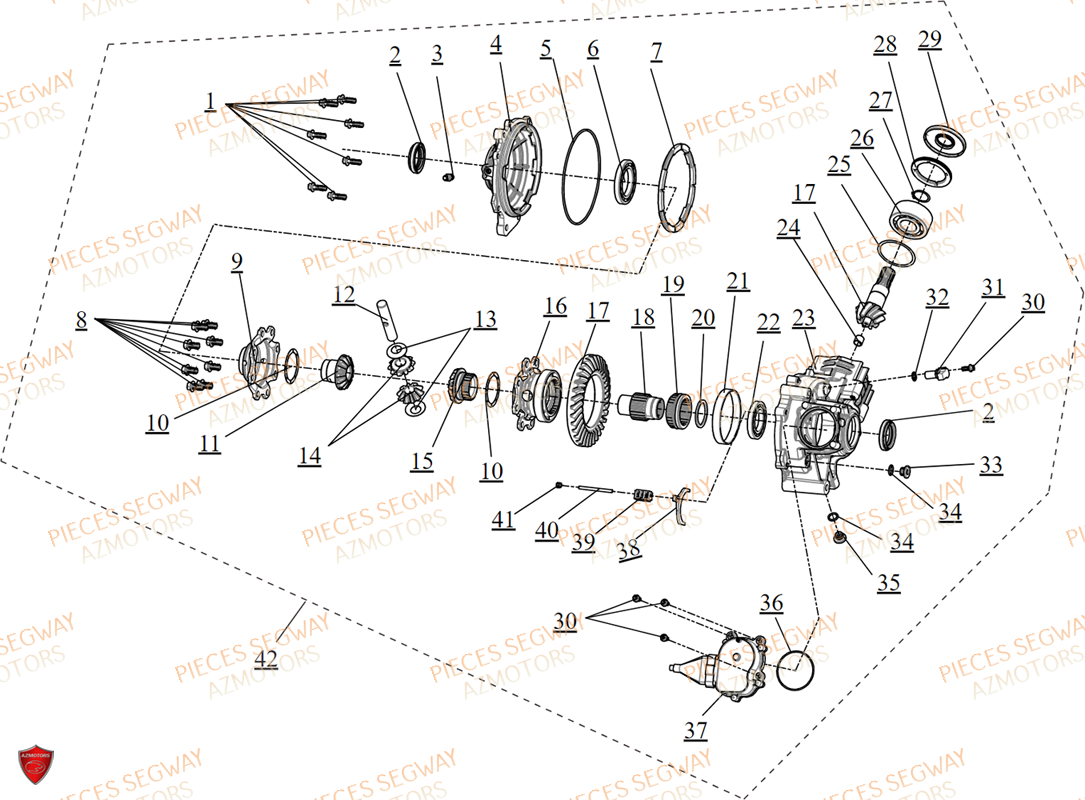 PONT AVANT DIFFERENTIEL SEGWAY SX10X