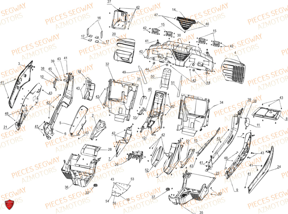 Caches Plastiques SEGWAY Pièces BUGGY VILLAIN SX10X 2024