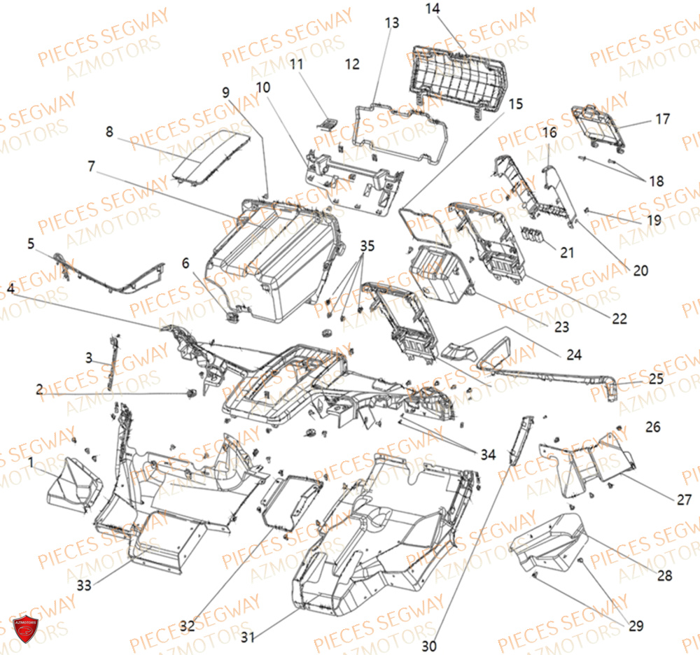 CACHES PLASTIQUES INTERNES SEGWAY SX10X 2024