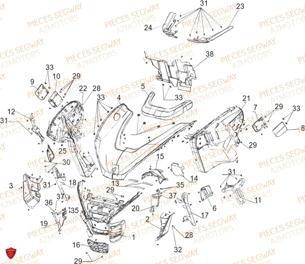 Carrosserie Avant SEGWAY Pièces BUGGY VILLAIN SX10X 2024