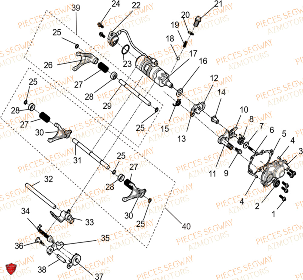 Commande Changement De Rapport SEGWAY Pièces BUGGY VILLAIN SX10X 2024