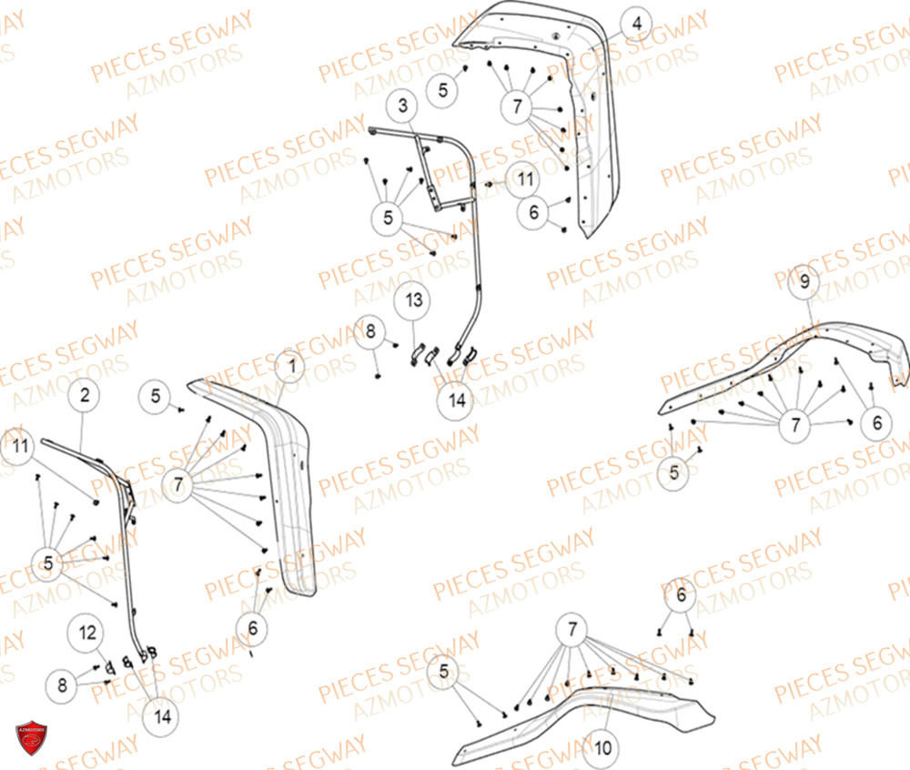 Elargisseurs Option SEGWAY Pièces BUGGY VILLAIN SX10X 2024