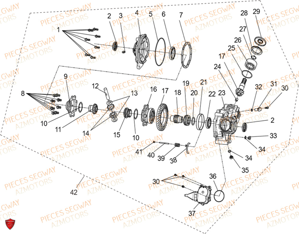 Ensemble Pont Avant Differentiel SEGWAY Pièces BUGGY VILLAIN SX10X 2024