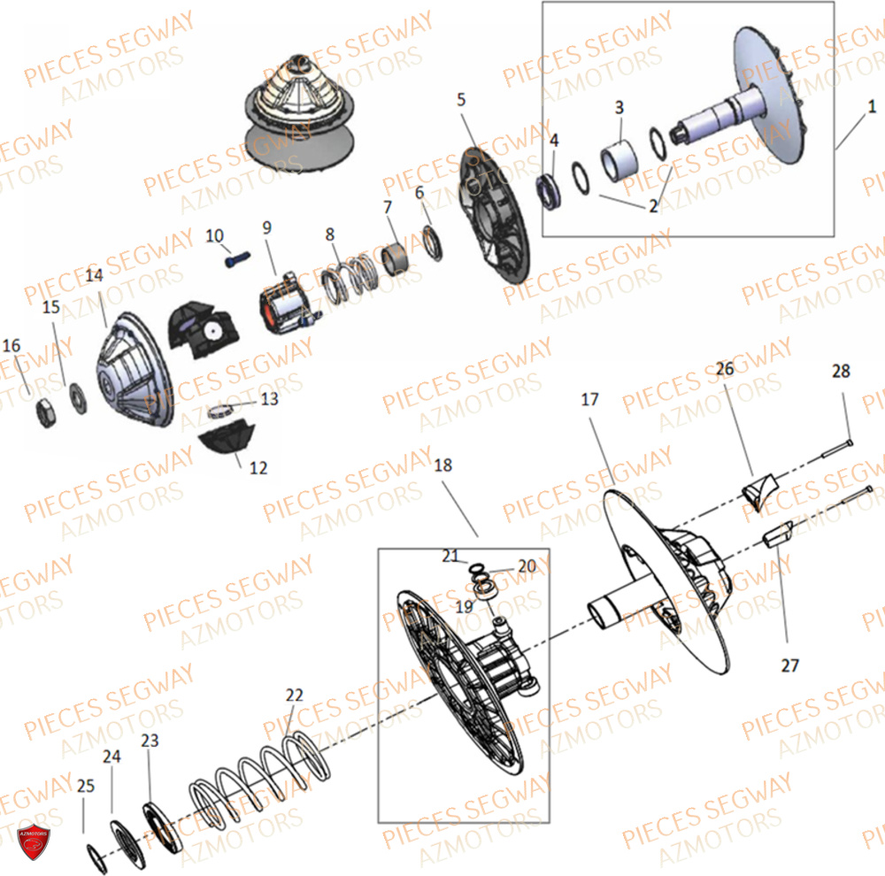 KIT REPARATION TRANSMISSION CVTECH SEGWAY SX10X 2024