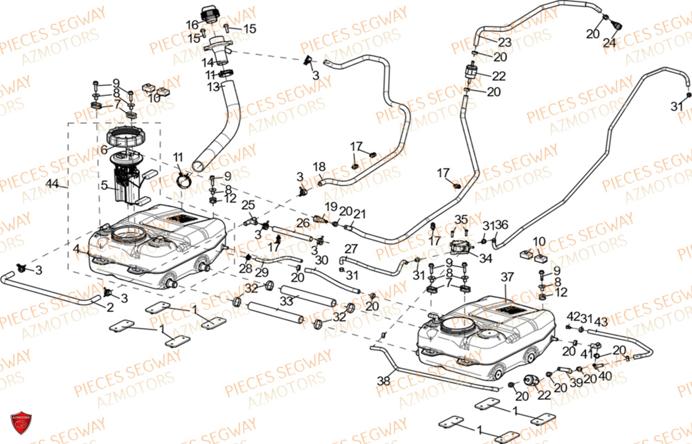 Reservoir A Carburant SEGWAY Pièces BUGGY VILLAIN SX10X 2024