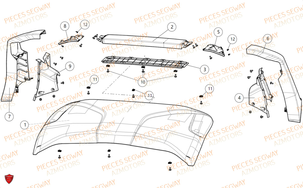 TOIT CACHES PLASTIQUES 2 SEGWAY SX10X 2024