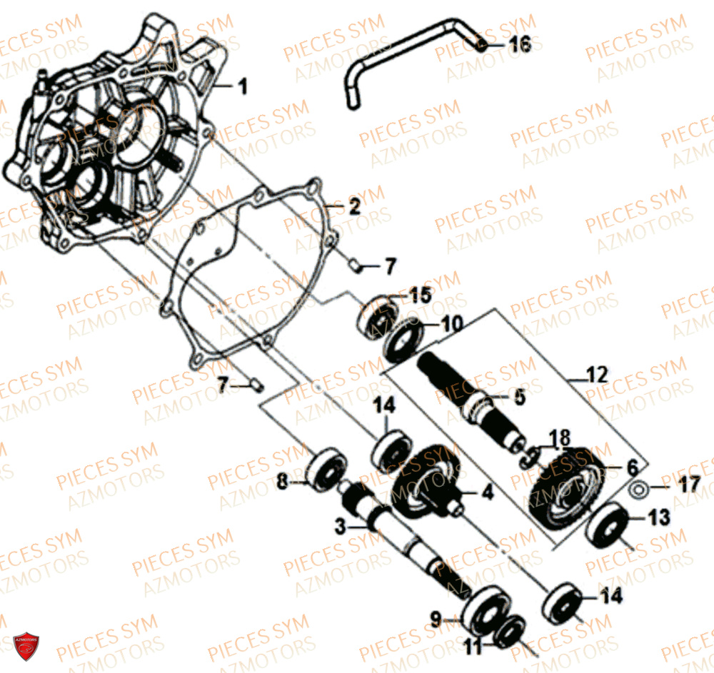 Carter Transmission SYM Pièces SYMPHONY CARGO 125I - AY12W9-EU - (2017-2020)