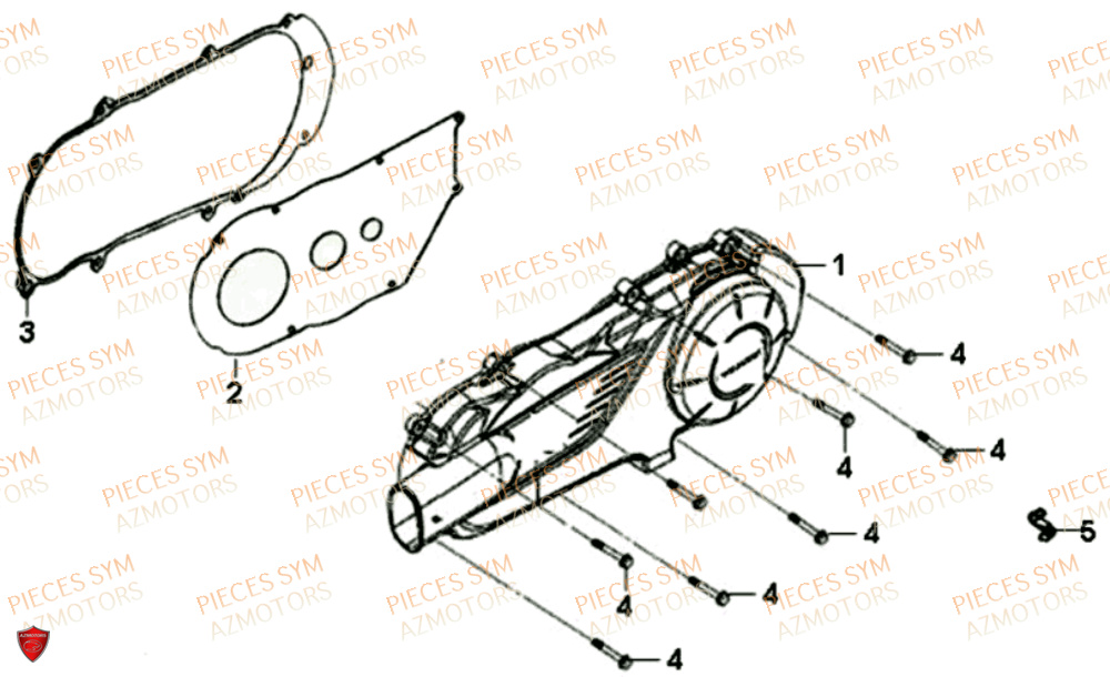 Couvercle De Carter Gauche SYM Pièces SYMPHONY CARGO 125I - AY12W9-EU - (2017-2020)