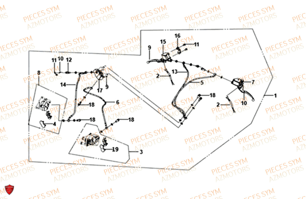 Freinage SYM Pièces SYMPHONY CARGO 125I - AY12W9-EU - (2017-2020)