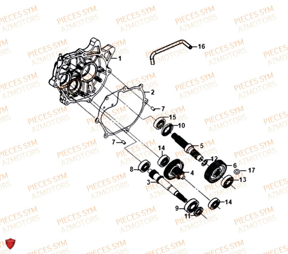 Carter Transmission SYM Pièces SYMPHONY SR 125 - AZ12W4-EU (2017-2020)