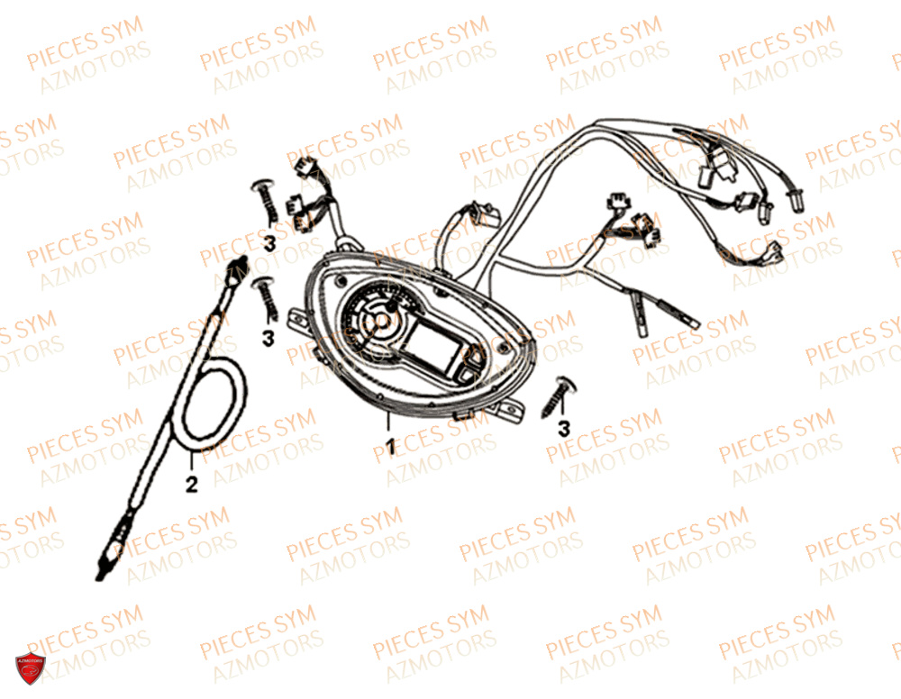 Compteur SYM Pièces SYMPHONY SR 125 - AZ12W4-EU (2017-2020)