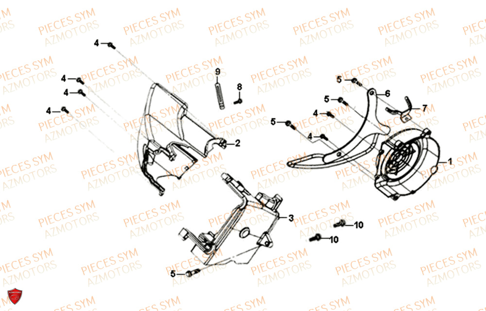 Couvre Ventilateur SYM Pièces SYMPHONY SR 125 - AZ12W4-EU (2017-2020)