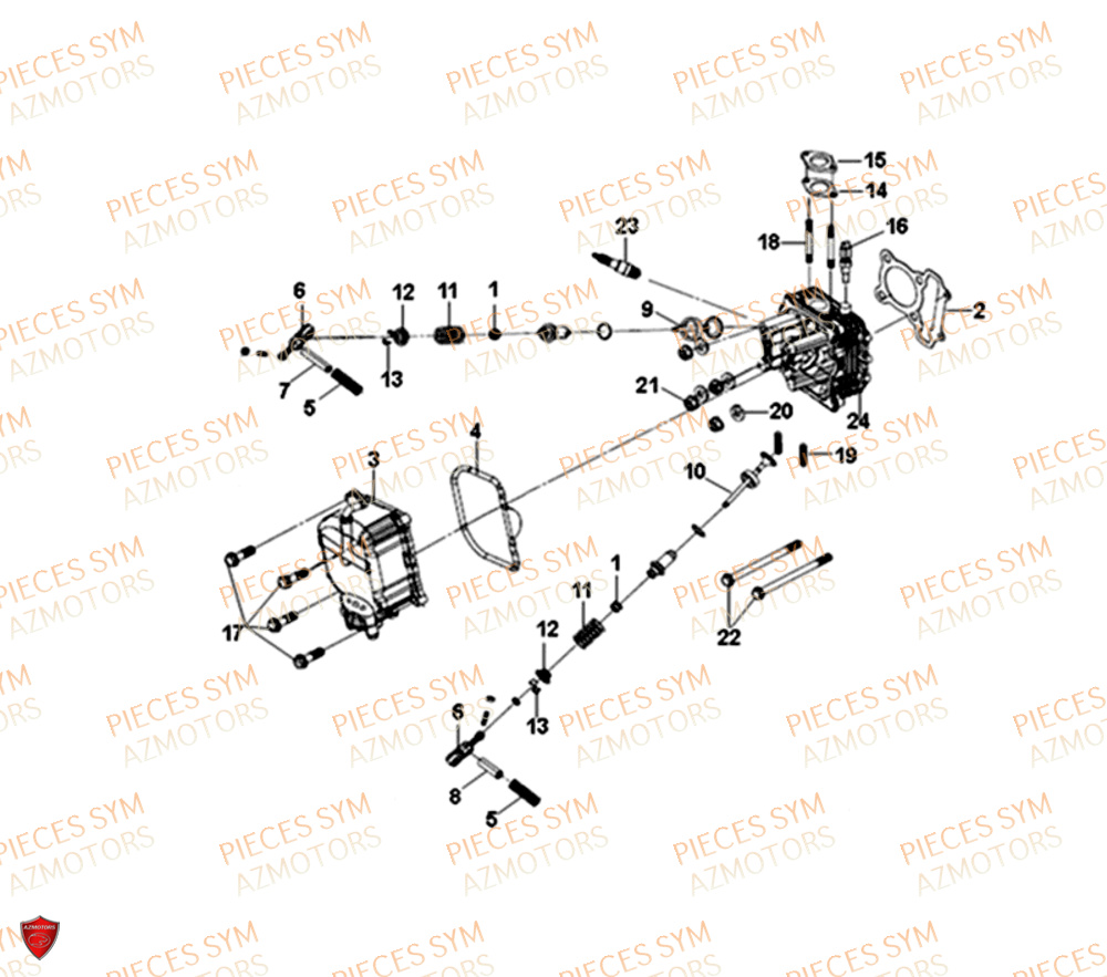 Culasse SYM Pièces SYMPHONY SR 125 - AZ12W4-EU (2017-2020)