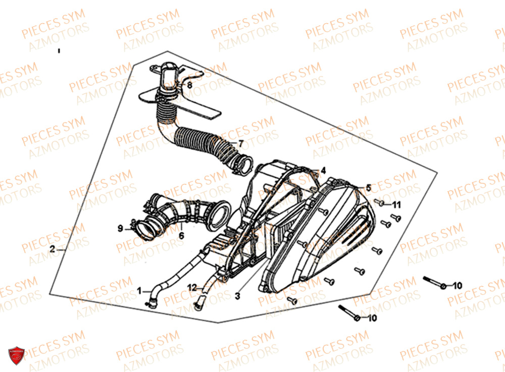 Filtre A Air SYM Pièces SYMPHONY SR 125 - AZ12W4-EU (2017-2020)