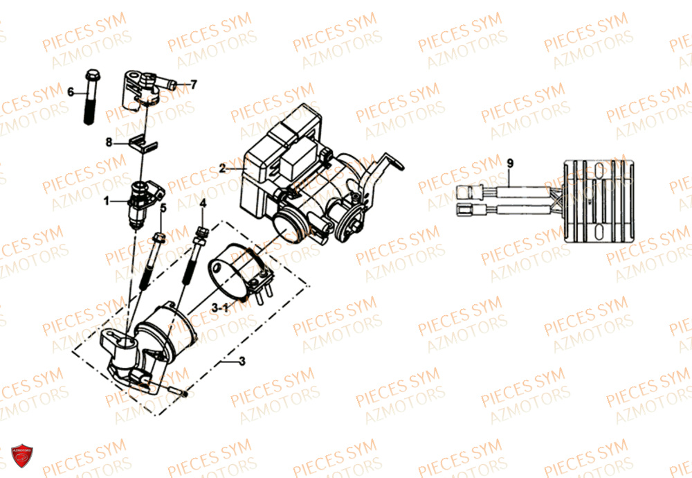 Injection Ecu SYM Pièces SYMPHONY SR 125 - AZ12W4-EU (2017-2020)