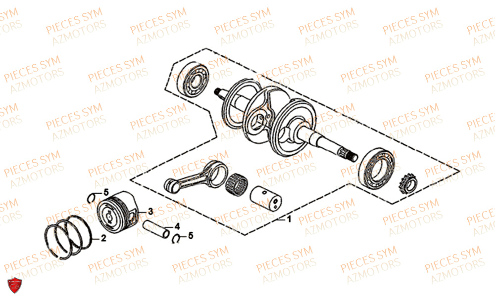 Vilebrequin SYM Pièces SYMPHONY SR 125 - AZ12W4-EU (2017-2020)