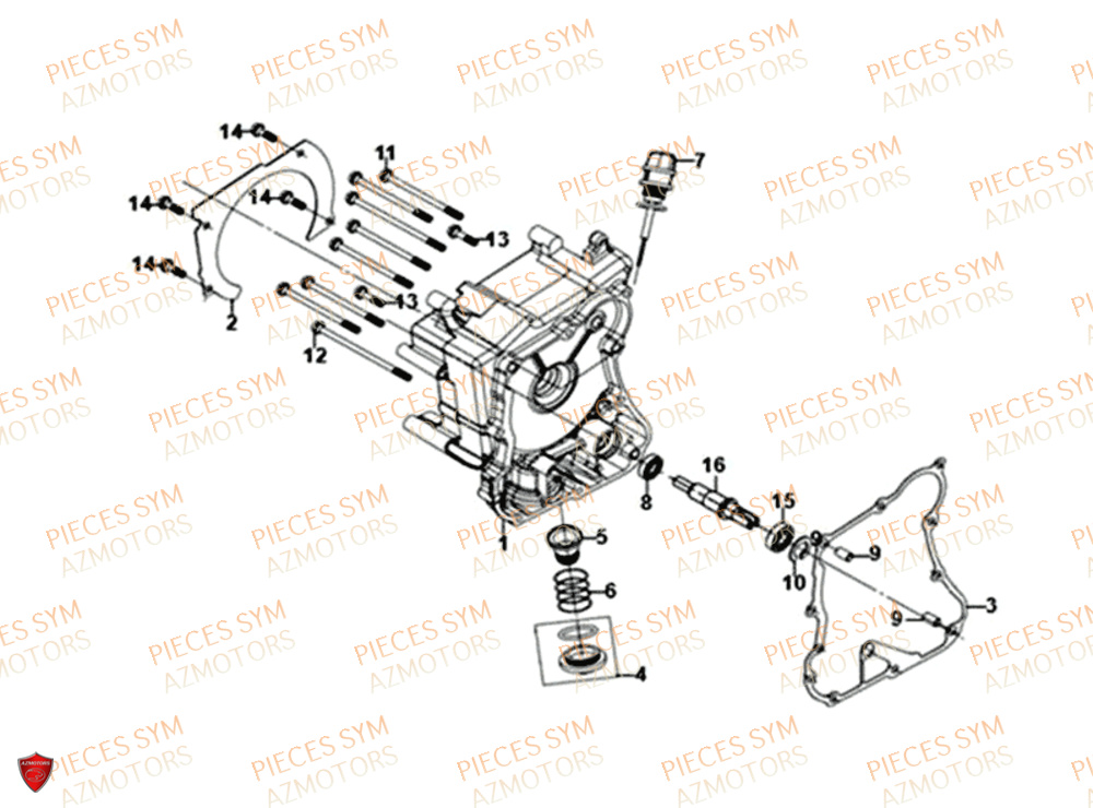 Couvercle De Carter Droit SYM Pièces SYMPHONY ST 125I/ABS EURO 4 - XB12WW-EU (2018-2020)