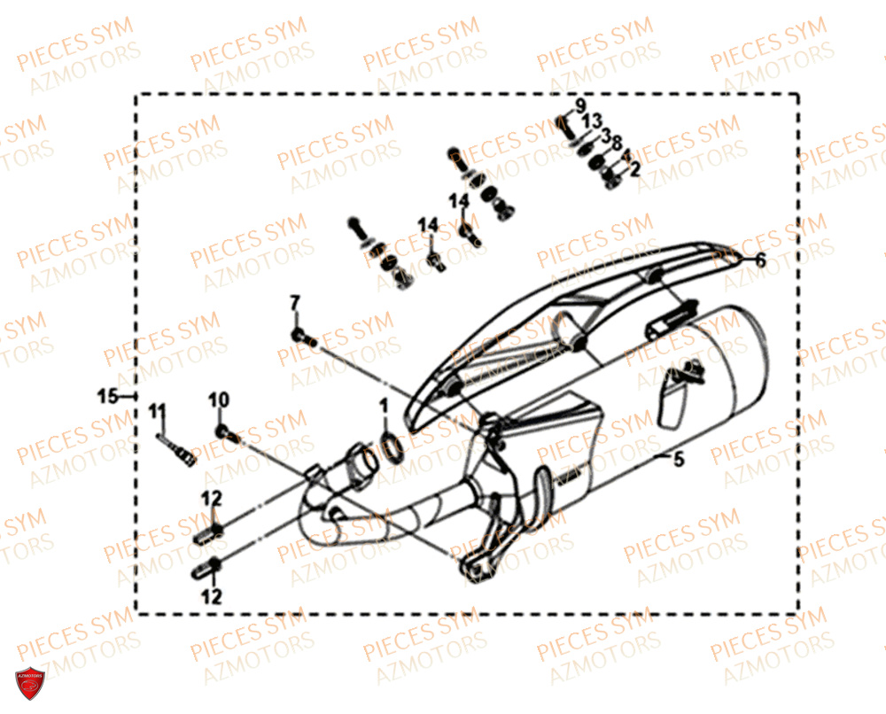 Echappement SYM Pièces SYMPHONY ST 125I/ABS EURO 4 - XB12WW-EU (2018-2020)