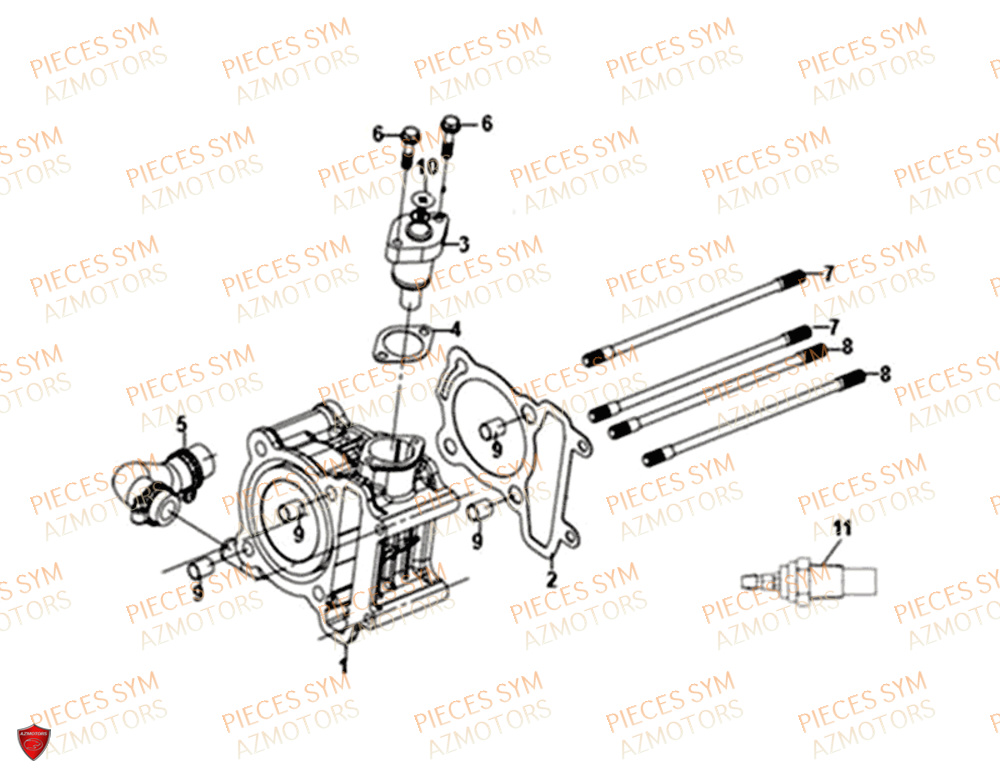 Ensemble Cylindre SYM Pièces SYMPHONY ST 125I/ABS EURO 4 - XB12WW-EU (2018-2020)