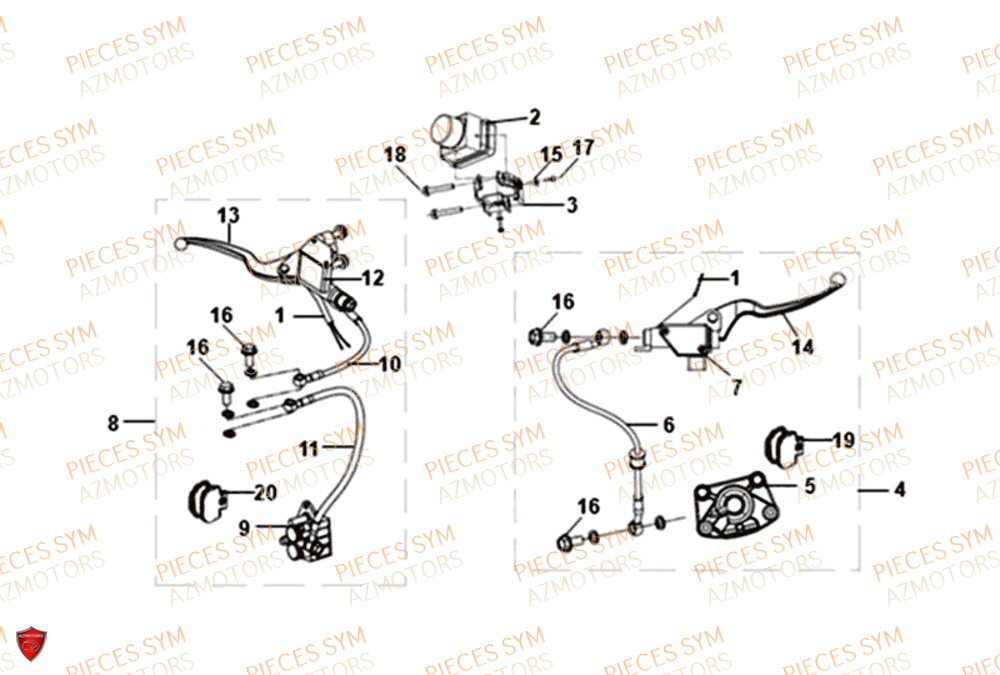 Freinage SYM Pièces SYMPHONY ST 125I/ABS EURO 4 - XB12WW-EU (2018-2020)