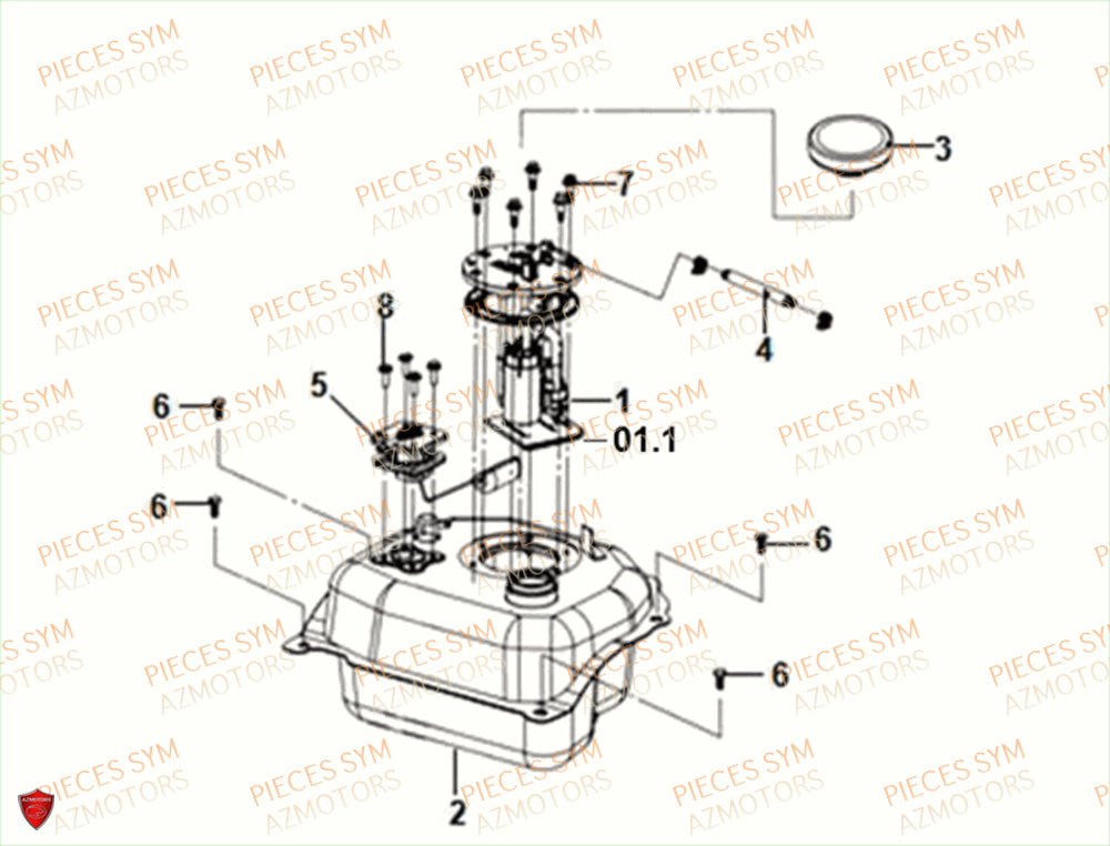 Reservoir A Carburant SYM Pièces SYMPHONY ST 125I/ABS EURO 4 - XB12WW-EU (2018-2020)