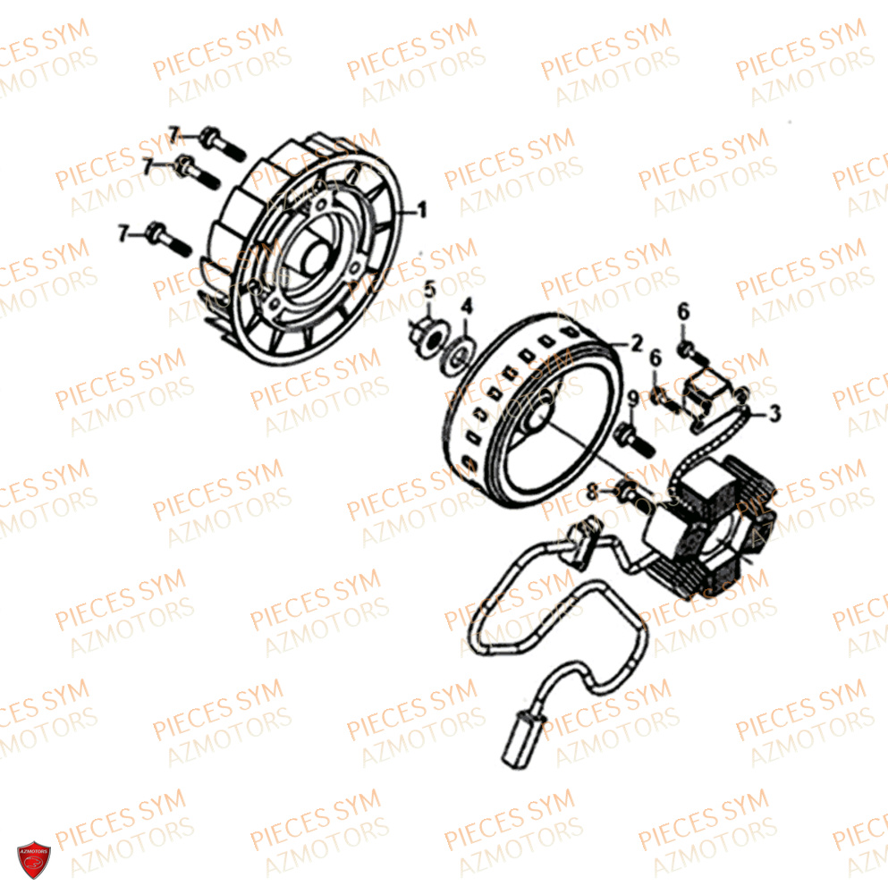 Rotor Stator SYM Pièces SYMPHONY ST 125I/ABS EURO 4 - XB12WW-EU (2018-2020)