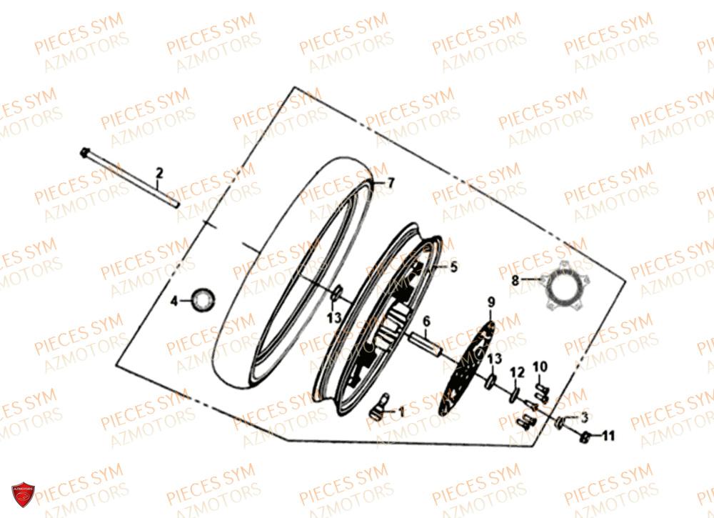 Roue Avant SYM Pièces SYMPHONY ST 125I/ABS EURO 4 - XB12WW-EU (2018-2020)