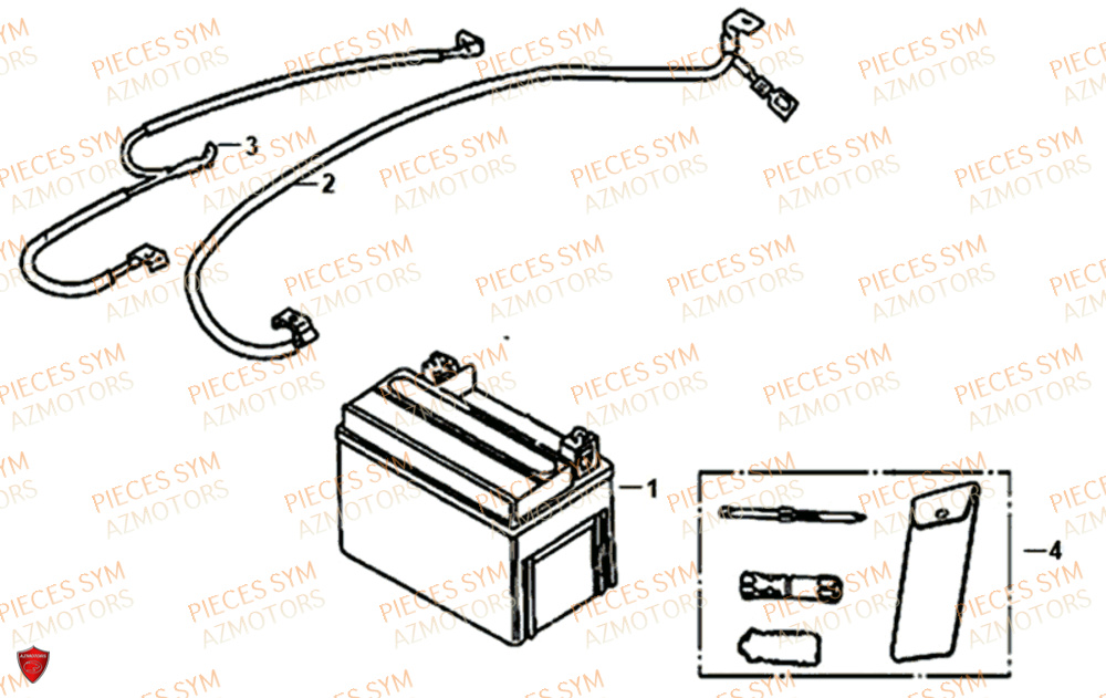 Batterie Trousse A Outils SYM Pièces SYMPHONY ST 125I EURO 4 - XB12W2-EU (2017-2020)