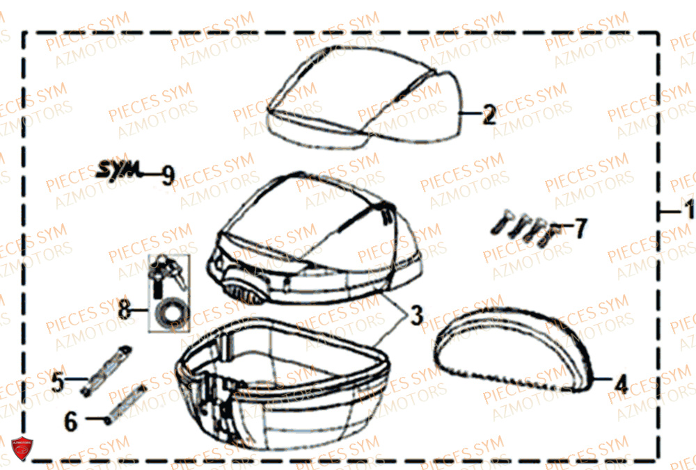 Coffre SYM Pièces SYMPHONY ST 125I EURO 4 - XB12W2-EU (2017-2020)