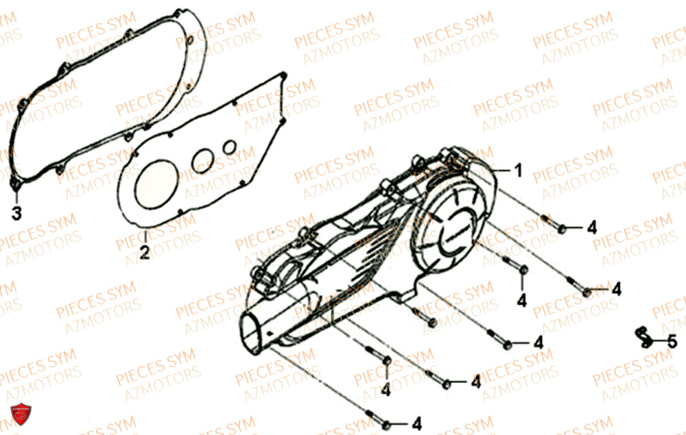 Couvercle De Carter Gauche SYM Pièces SYMPHONY ST 125I EURO 4 - XB12W2-EU (2017-2020)