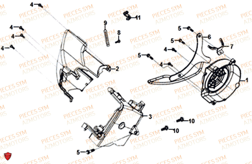 Couvre Ventilateur SYM Pièces SYMPHONY ST 125I EURO 4 - XB12W2-EU (2017-2020)