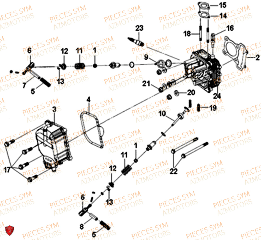 Culasse SYM Pièces SYMPHONY ST 125I EURO 4 - XB12W2-EU (2017-2020)