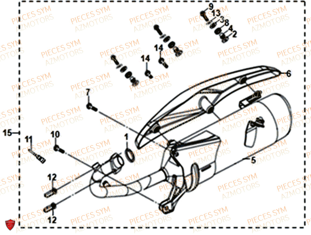 Echappement SYM Pièces SYMPHONY ST 125I EURO 4 - XB12W2-EU (2017-2020)