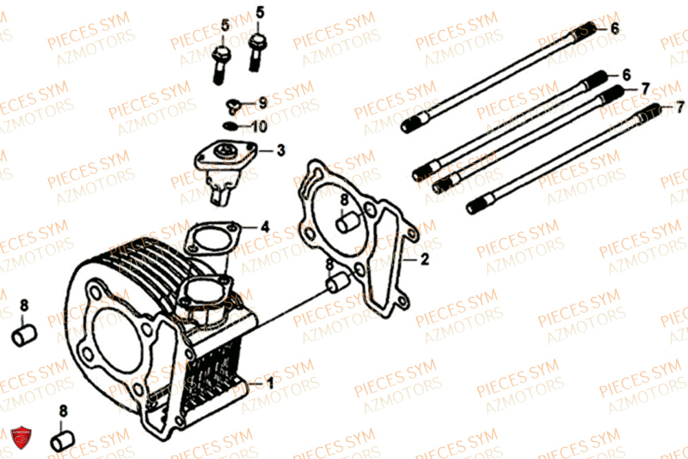 Ensemble Cylindre SYM Pièces SYMPHONY ST 125I EURO 4 - XB12W2-EU (2017-2020)