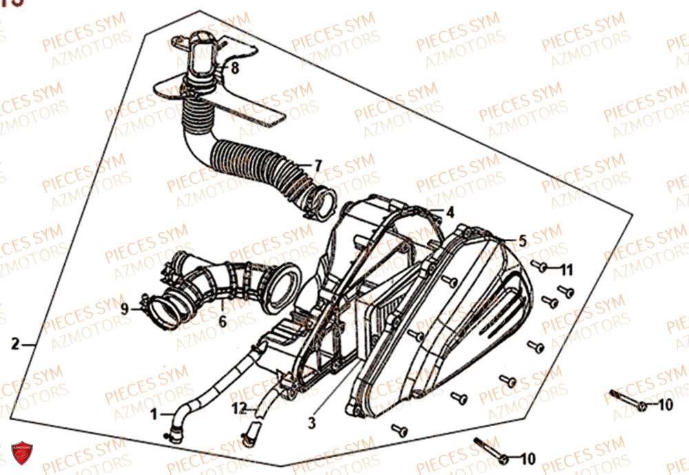 Filtre A Air SYM Pièces SYMPHONY ST 125I EURO 4 - XB12W2-EU (2017-2020)