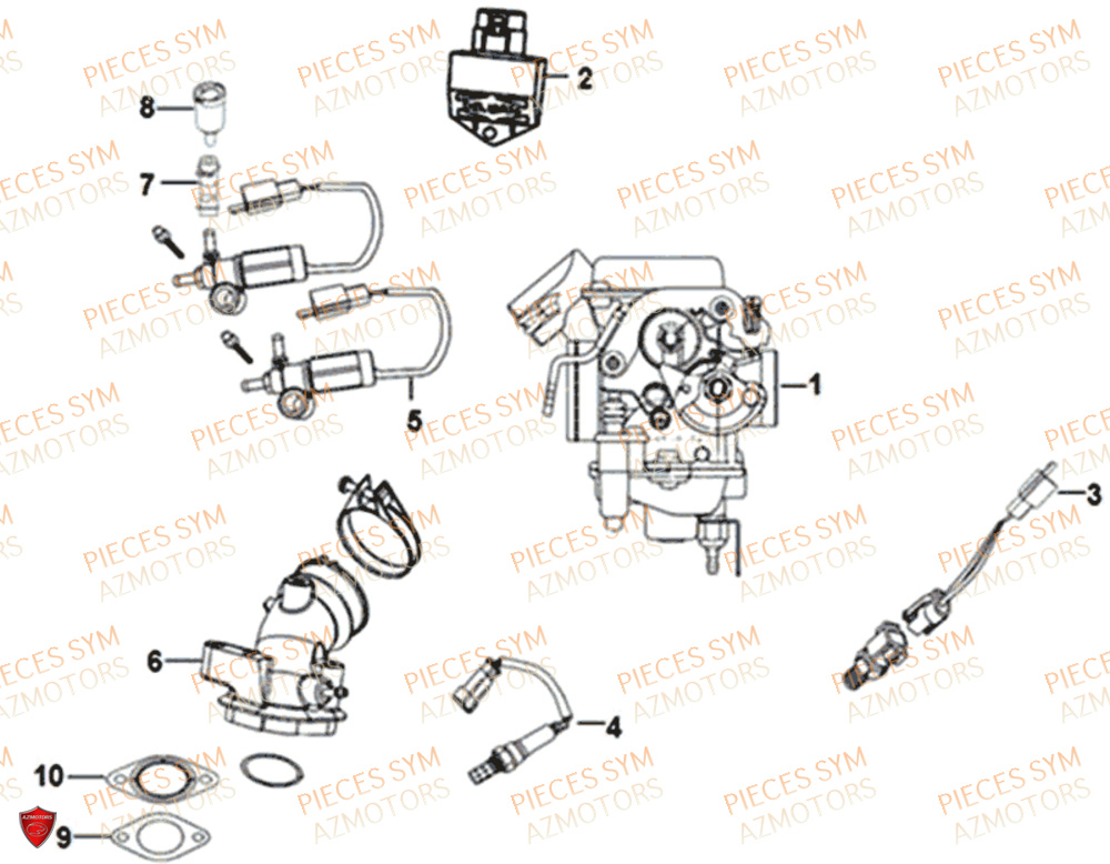 Carburateur SYM Pièces SYMPHONY ST 50 E4 - XB05W4-EU (2019-2020)