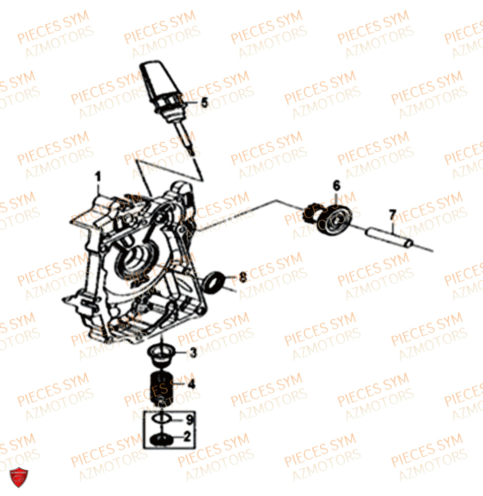 Carter Droit SYM Pièces SYMPHONY ST 50 E4 - XB05W4-EU (2019-2020)