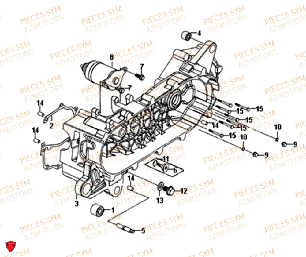 Carter Moteur SYM Pièces SYMPHONY ST 50 E4 - XB05W4-EU (2019-2020)