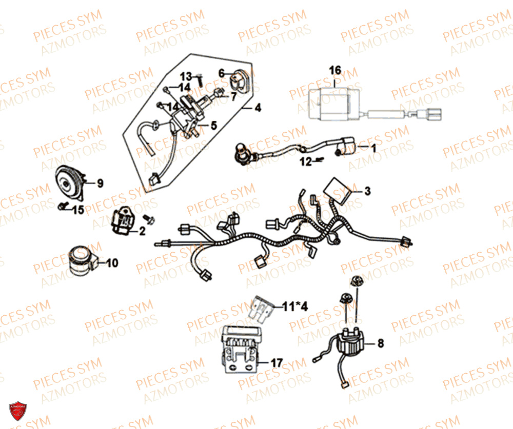 Equipement Electrique SYM Pièces SYMPHONY ST 50 E4 - XB05W4-EU (2019-2020)