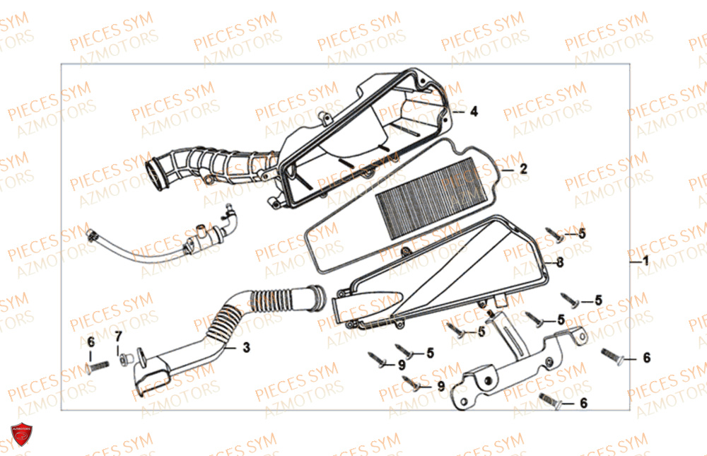 Filtre A Air SYM Pièces SYMPHONY ST 50 E4 - XB05W4-EU (2019-2020)