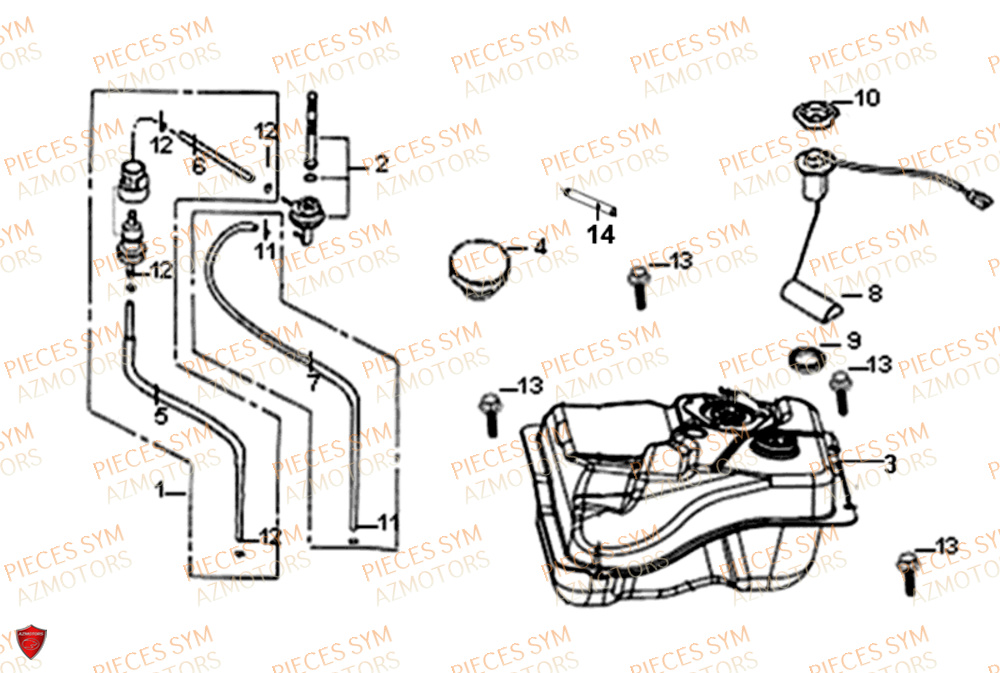 Reservoir SYM Pièces SYMPHONY ST 50 E4 - XB05W4-EU (2019-2020)