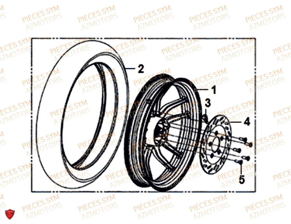 ROUE ARRIERE SYM SYMPHONY ST 50 2019