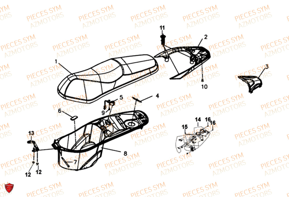 Selle SYM Pièces SYMPHONY ST 50 E4 - XB05W4-EU (2019-2020)