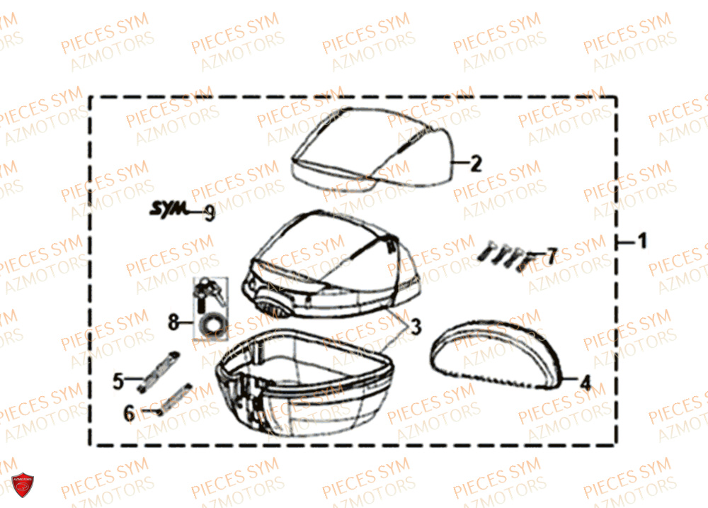 Top Case SYM Pièces SYMPHONY ST 50 E4 - XB05W4-EU (2019-2020)