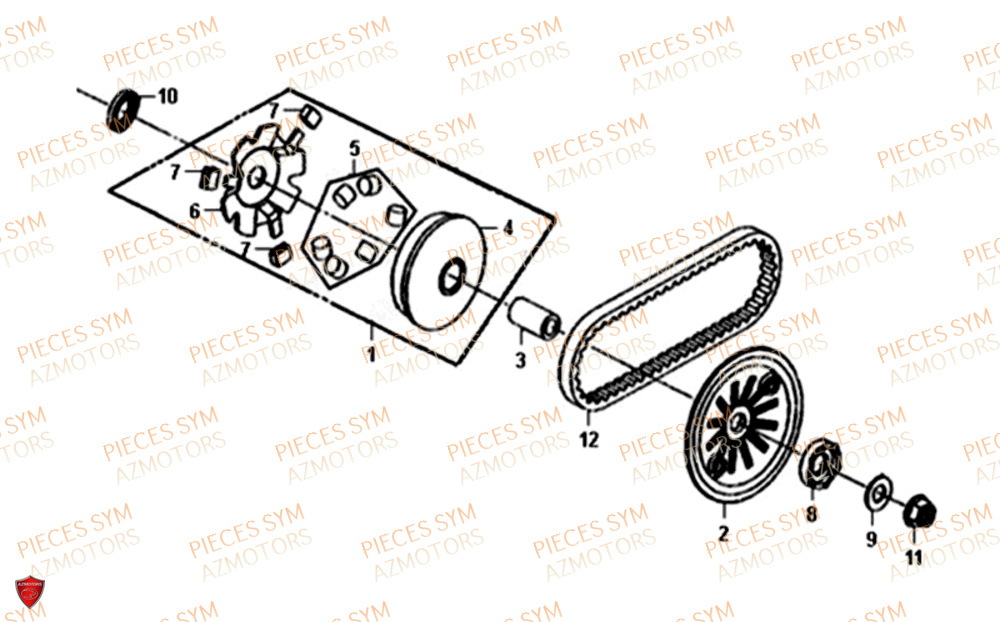 Variateur SYM Pièces SYMPHONY ST 50 E4 - XB05W4-EU (2019-2020)