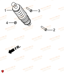 Amortisseur Arriere ORCAL Pièces Orcal TABOR 125cc EURO5